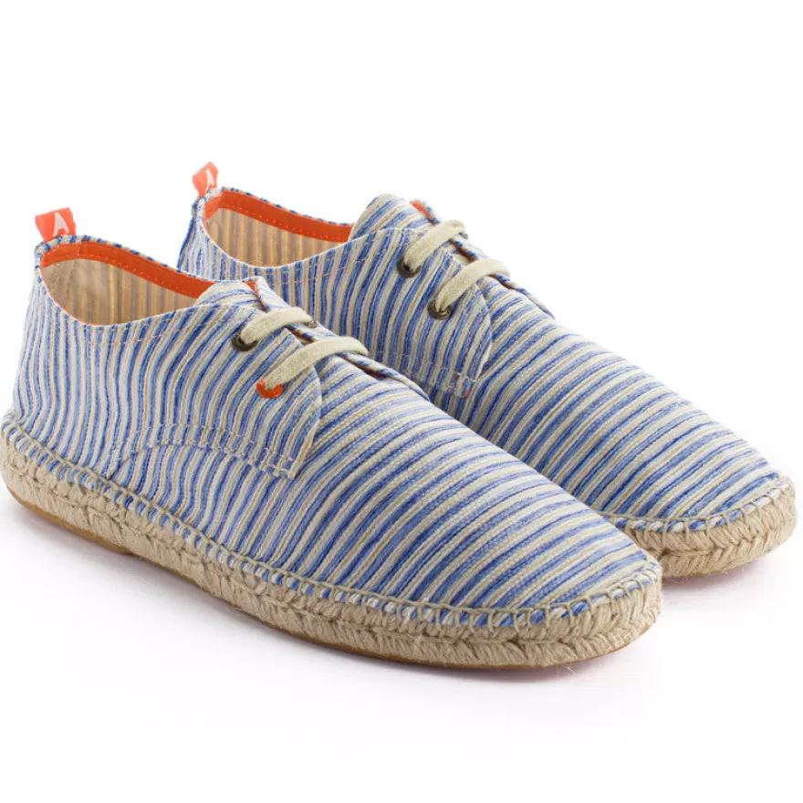 Alpargatas Con Cordones^Abarca Shoes Blucher Terra Rayas Azules