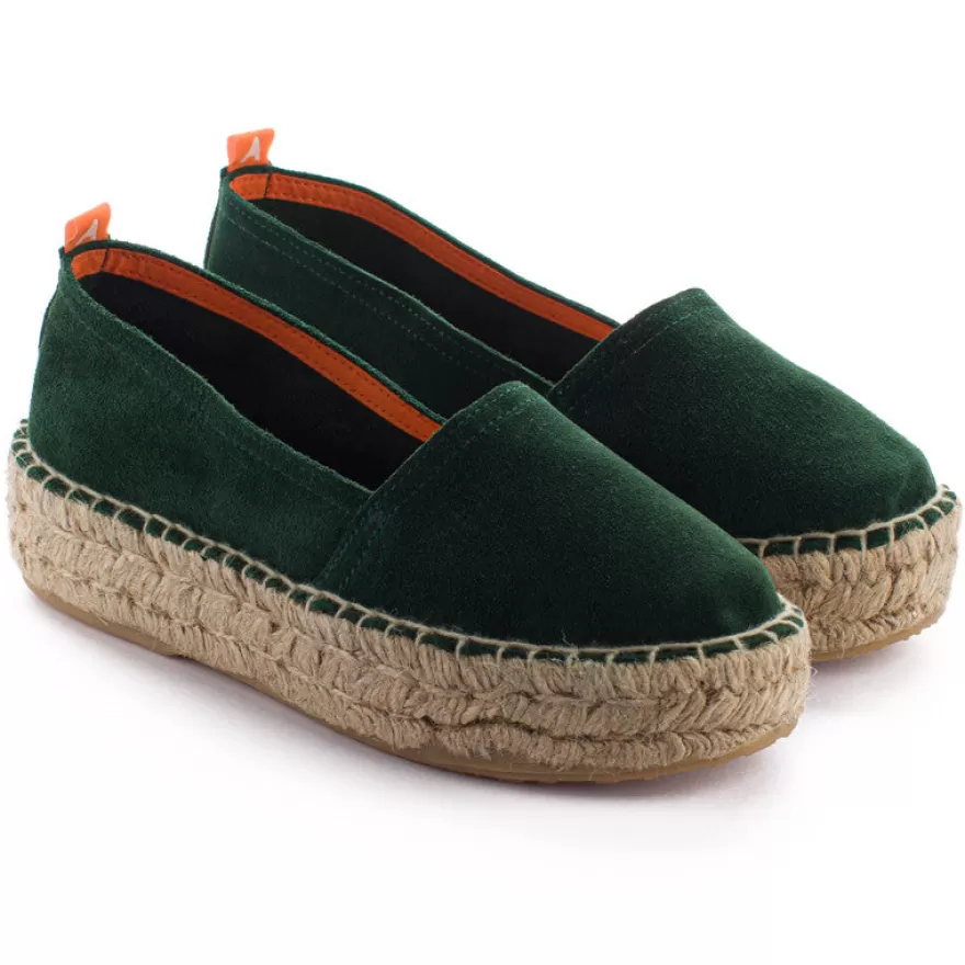 Alpargatas Yute^Abarca Shoes Camping Piel Esmeralda