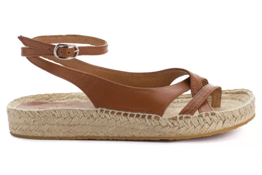 Sandalias Yute^Abarca Shoes Sandalias De Yute Piel Menorca Camel