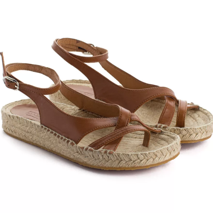 Sandalias Yute^Abarca Shoes Sandalias De Yute Piel Menorca Camel