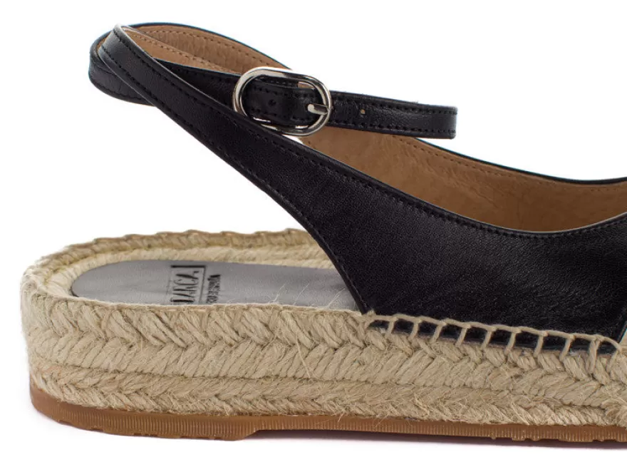 Sandalias Yute^Abarca Shoes Sandalias De Yute Piel Menorca Color Negro