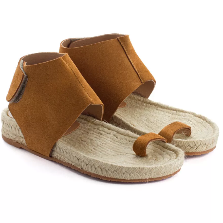 Sandalias Yute^Abarca Shoes Sandalias Piel Ibiza Camel