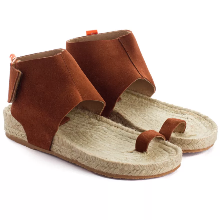 Sandalias Yute^Abarca Shoes Sandalias Piel Ibiza Marron