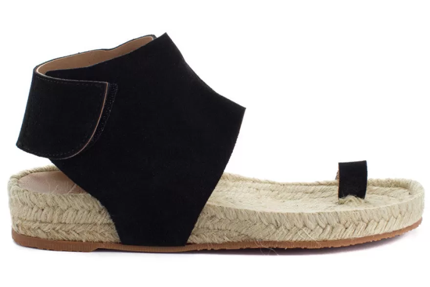 Sandalias Yute^Abarca Shoes Sandalias Piel Ibiza Negro